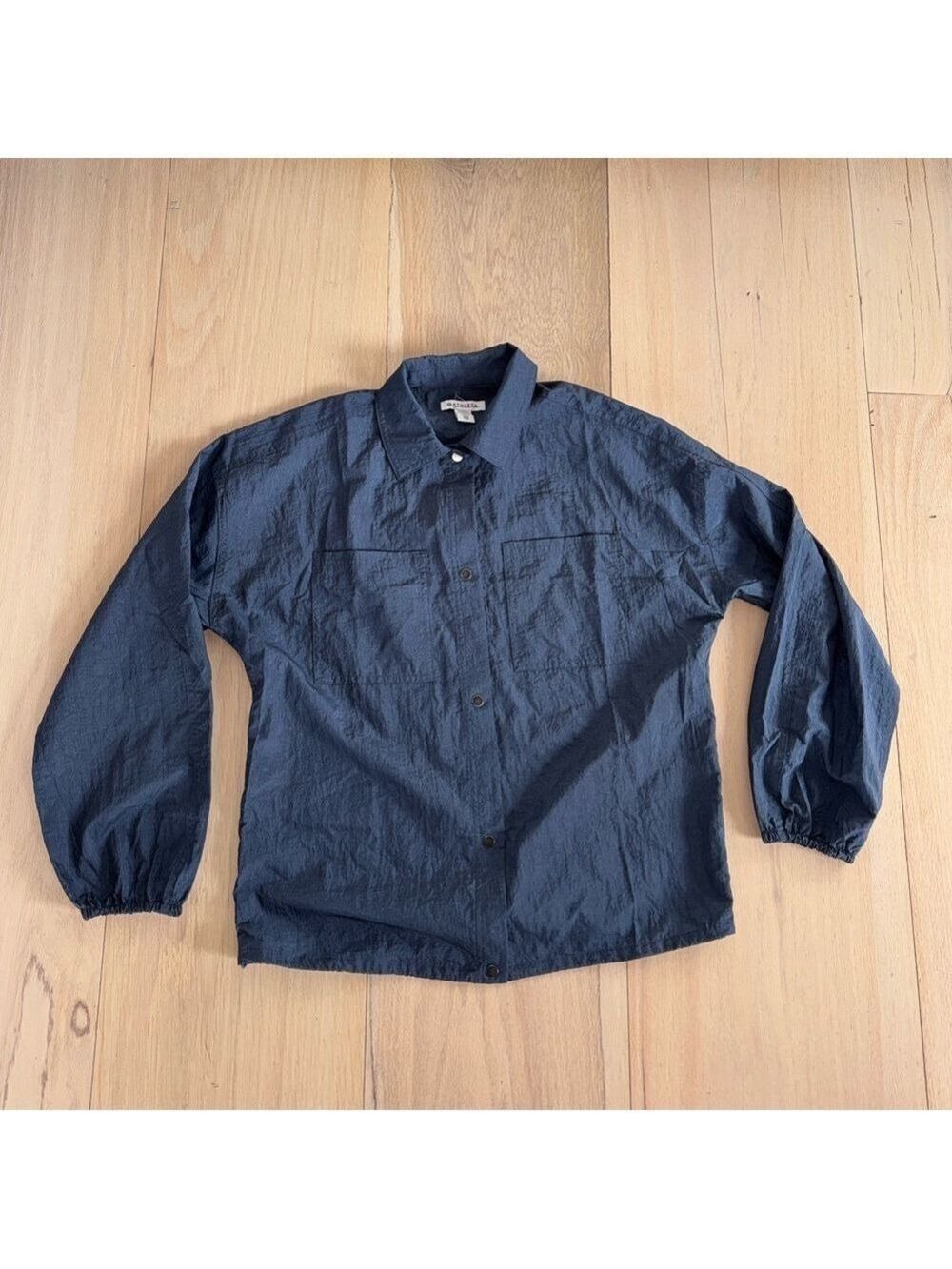 Athleta Lunar Shine Button Down Shirt in Dark Rinse Size XXS NWOT